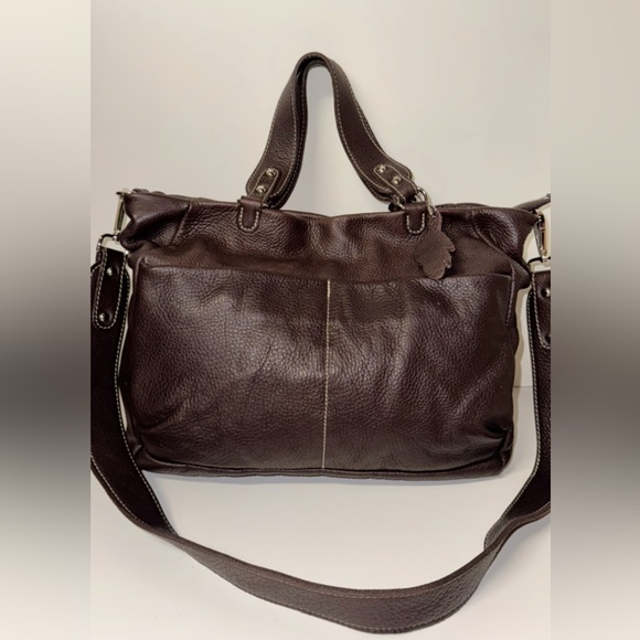 Roots Handbags - VINTAGE ROOTS VILLAGE TRIBE TOTE HOBO SHOULDER BAG BROWN PEBBLE LEATHER